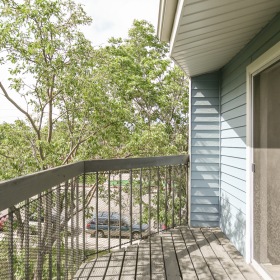 Balcony facing trees